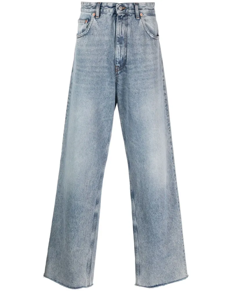 Maison Margiela Halbhohe Jeans im Layering-Look Blau