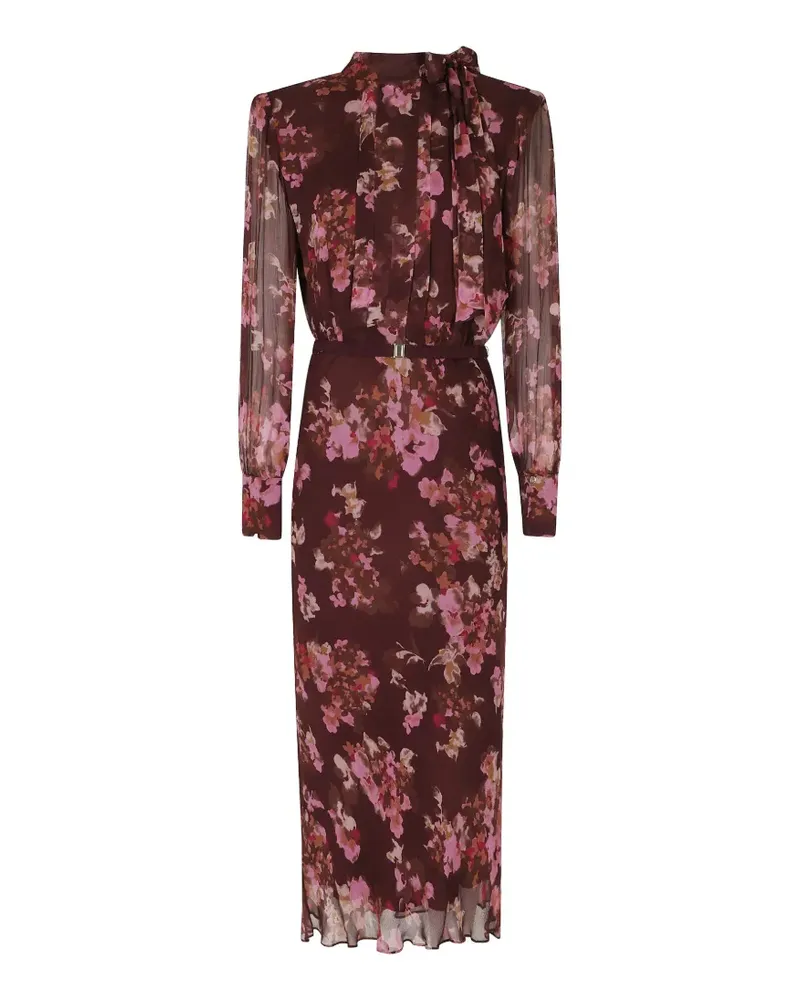 NISSA Viskose-Kleid mit Blumenprint - Braun Braun
