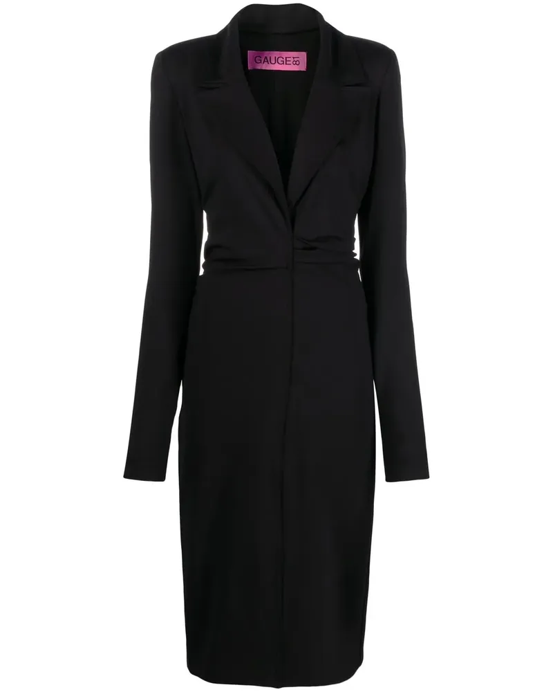GAUGE81 Langärmeliges Midikleid - Schwarz Schwarz