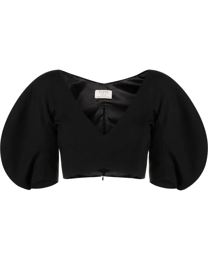 V:PM ATELIER Swirl Cropped-Oberteil - Schwarz Schwarz