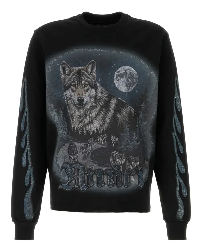 Amiri wolf flame cotton sweatshirt - Schwarz Schwarz