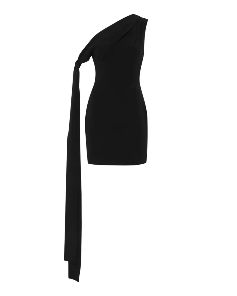 Solace London Drapiertes Gardner One-Shoulder-Minikleid - Schwarz Schwarz
