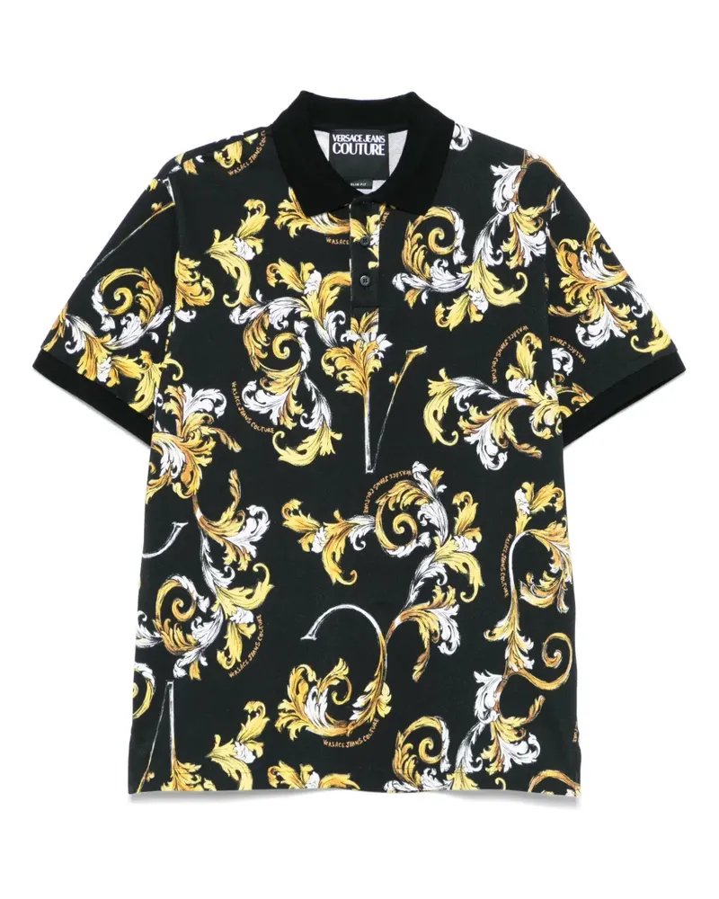 Versace Jeans Poloshirt mit Print - Schwarz Schwarz
