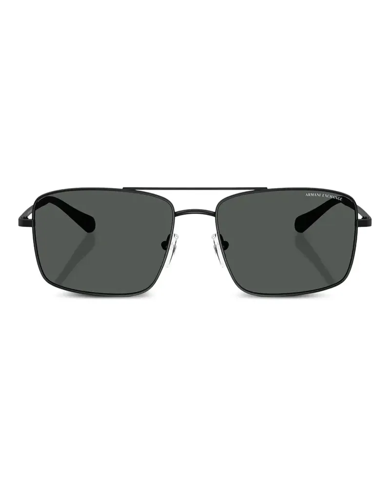 Armani Exchange rectangle-frame double-bridge sunglasses - Schwarz Schwarz