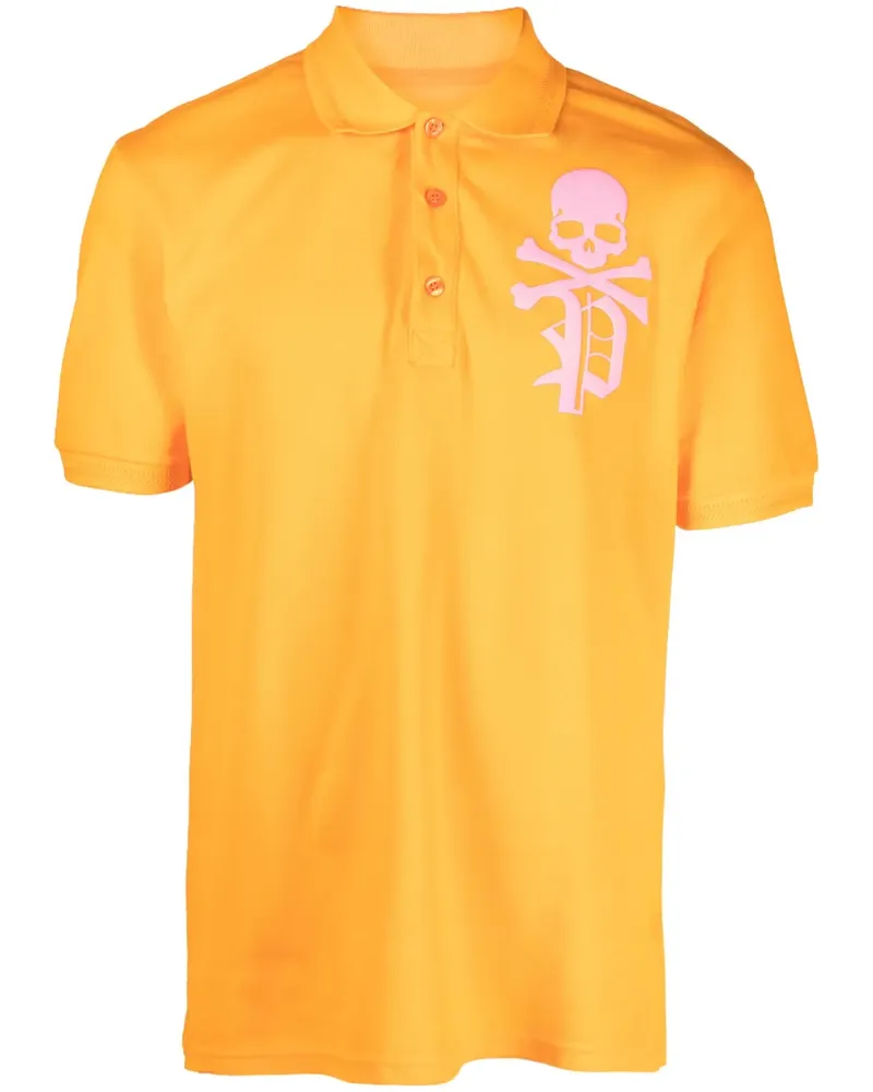 Philipp Plein Poloshirt mit Totenkopf-Print - Orange Orange