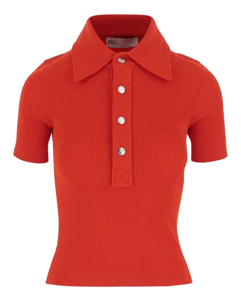 Tory Burch Gestricktes Poloshirt - Rot Rot