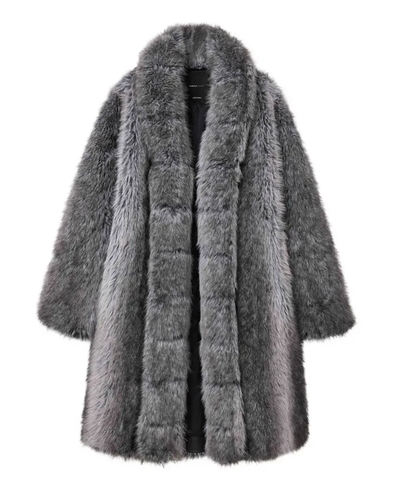 PURPLE BRAND faux-fur coat - Grau Grau