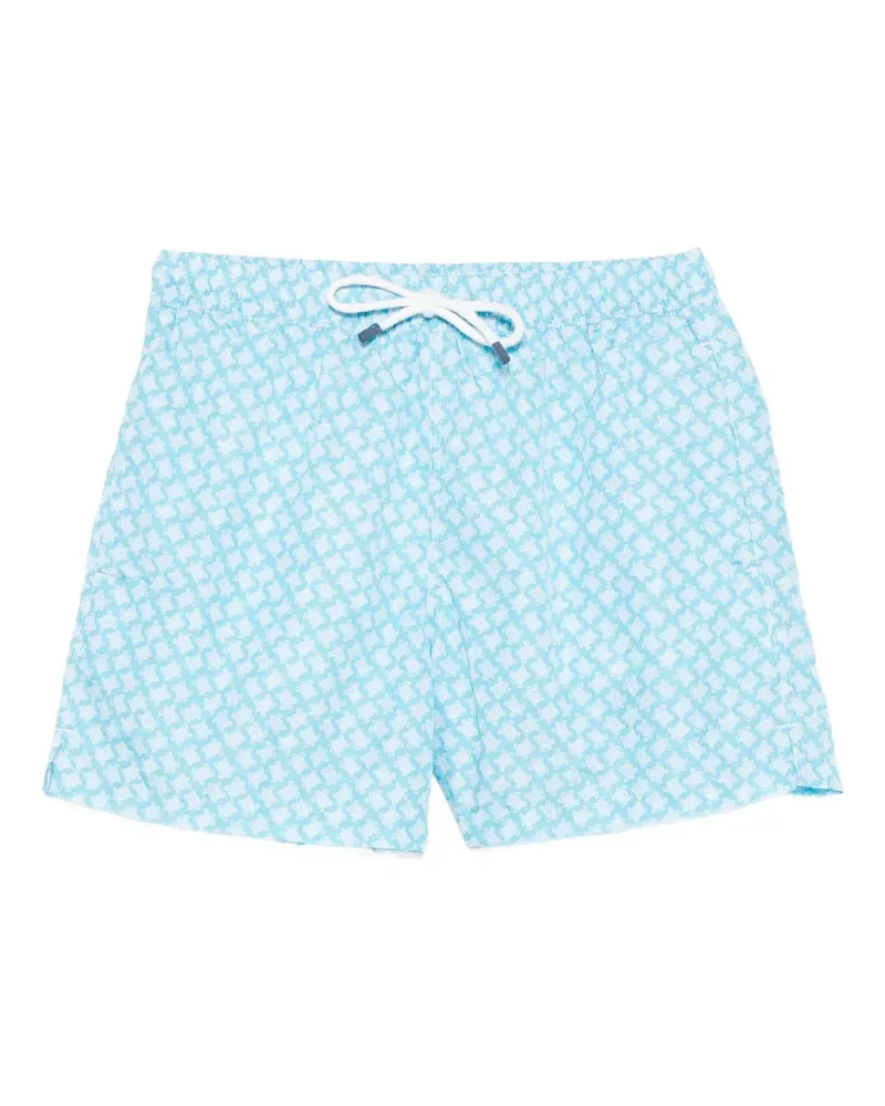 Fedeli Badeshorts mit geometrischem Muster - Blau Blau