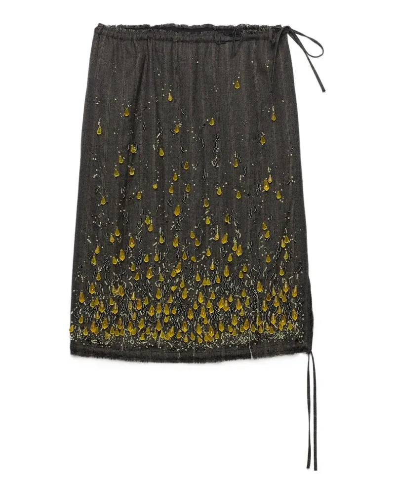 Prada Chevron Wollrock mit Farbverlauf-Stickerei - Grau Grau