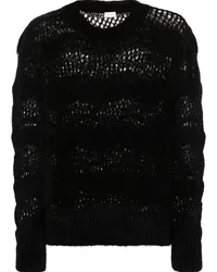 Saint Laurent Pullover mit Lochstrickmuster Schwarz