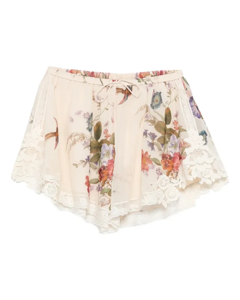 Zimmermann Patience floral lace shorts - Nude Nude