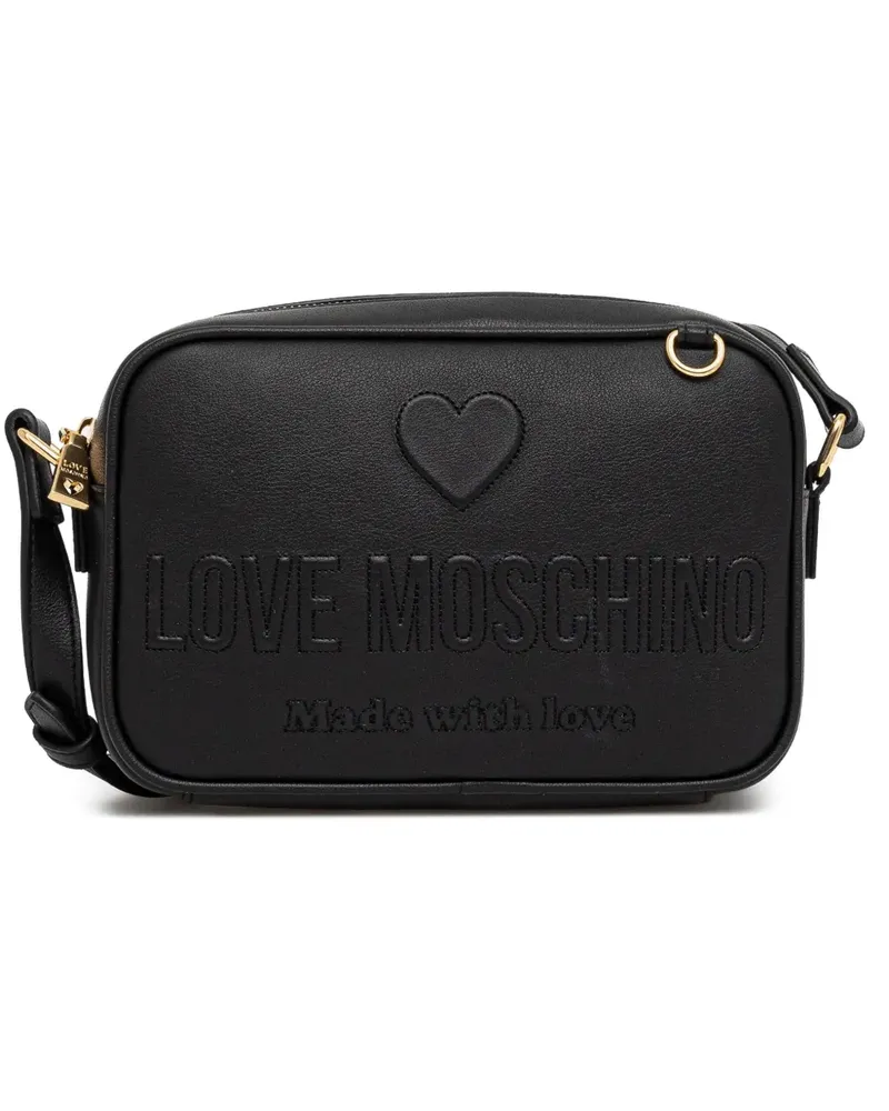 Moschino Umhängetasche mit Logo-Prägung - Schwarz Schwarz
