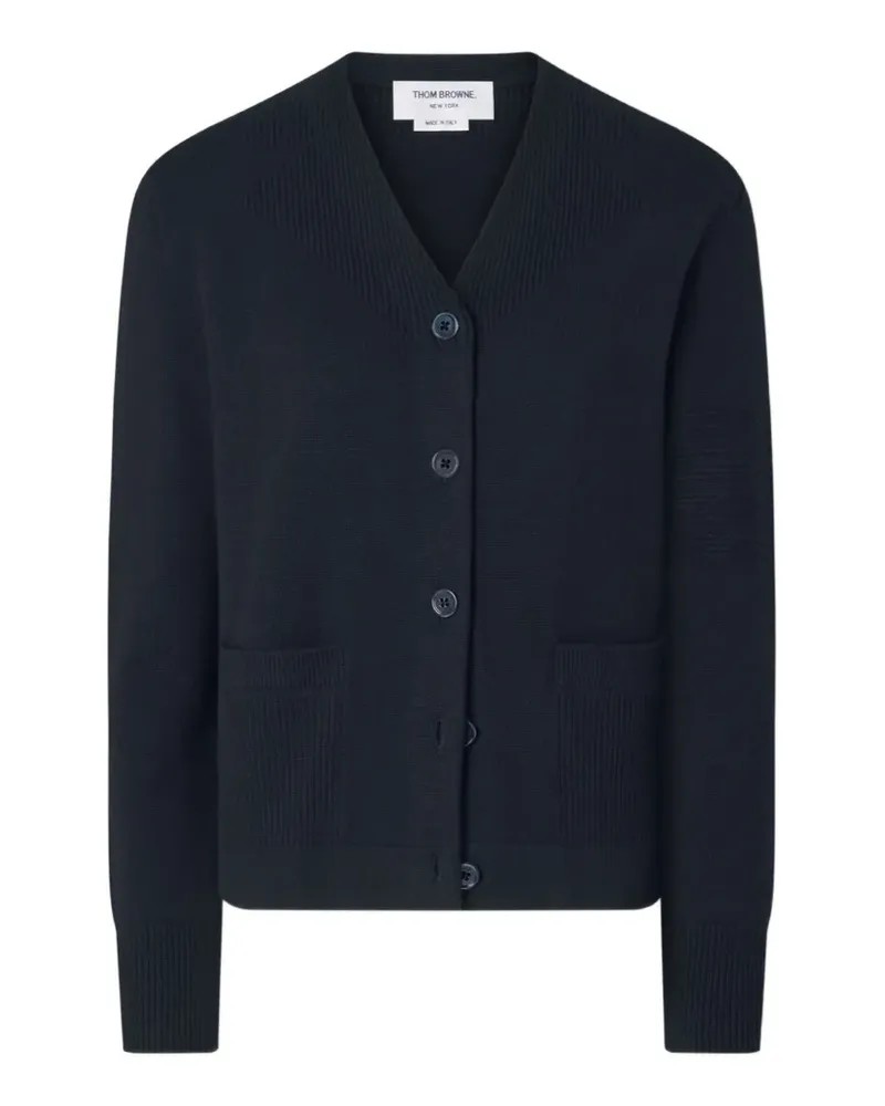 Thom Browne 4-Bar Cardigan mit Trompe-l'oeil-Effekt - Blau Blau