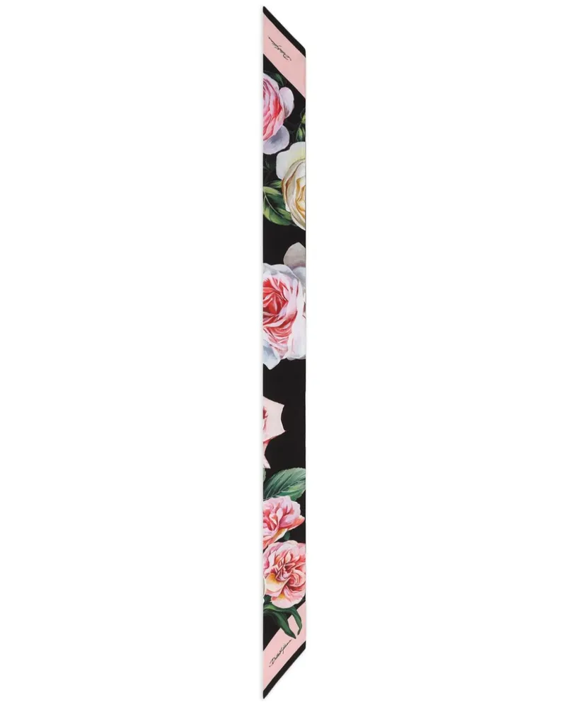 Dolce & Gabbana Stirnband mit Blumen-Print - Schwarz Schwarz