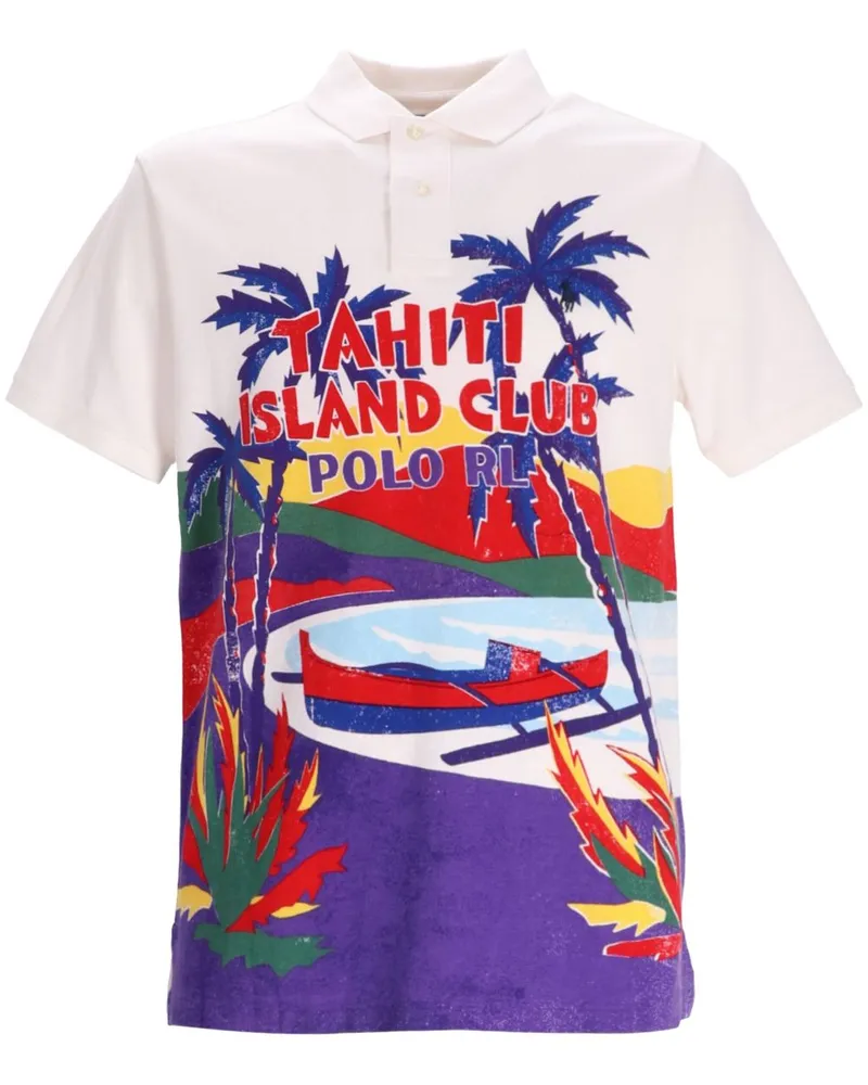Ralph Lauren Poloshirt mit grafischem Print - Weiß Weiß