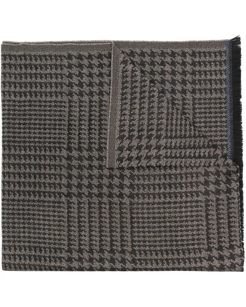 Kiton Schal mit Hahnentrittmuster - Braun Braun