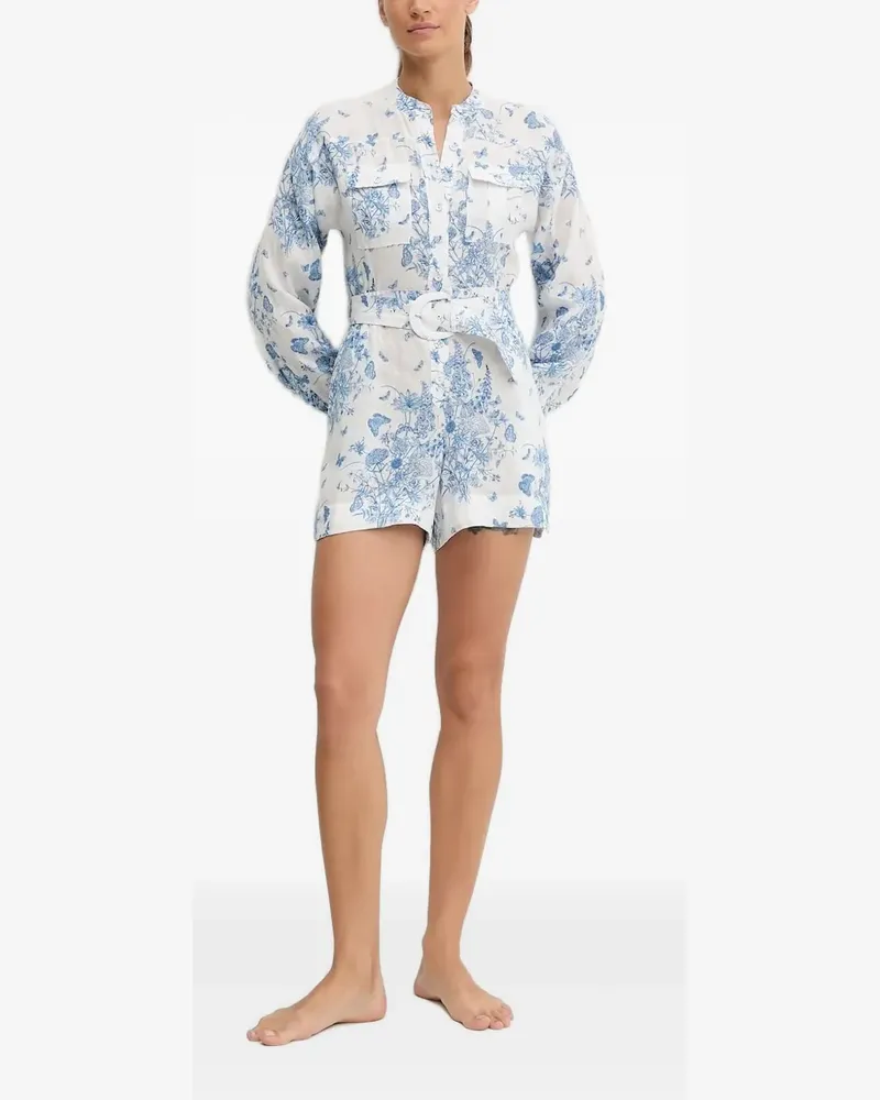MC2 Saint Barth Playsuit mit Blumen-Print - Weiß Weiß