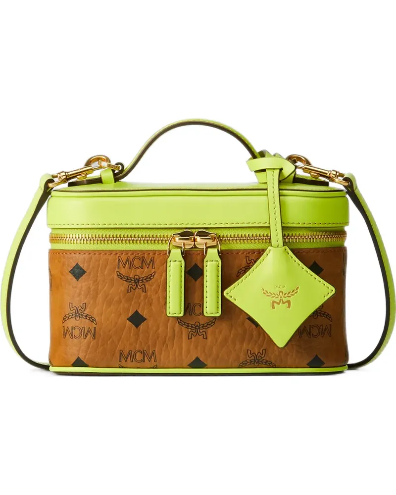 MCM mini Aren Visetos vanity case - Braun Braun