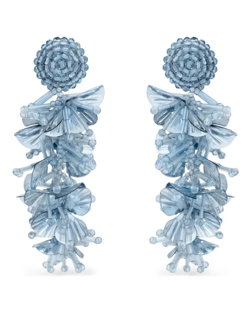 Oscar de la Renta Ohrringe mit Pailletten - Blau Blau