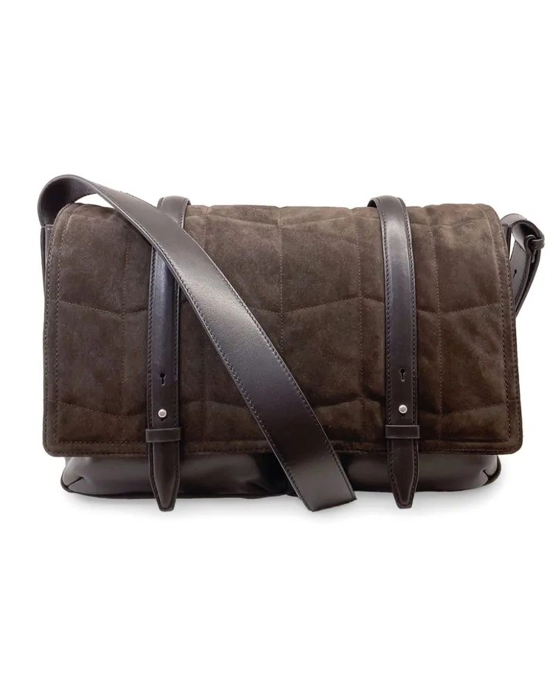 Dries van Noten Satchel-Tasche mit Einsätzen - Braun Braun