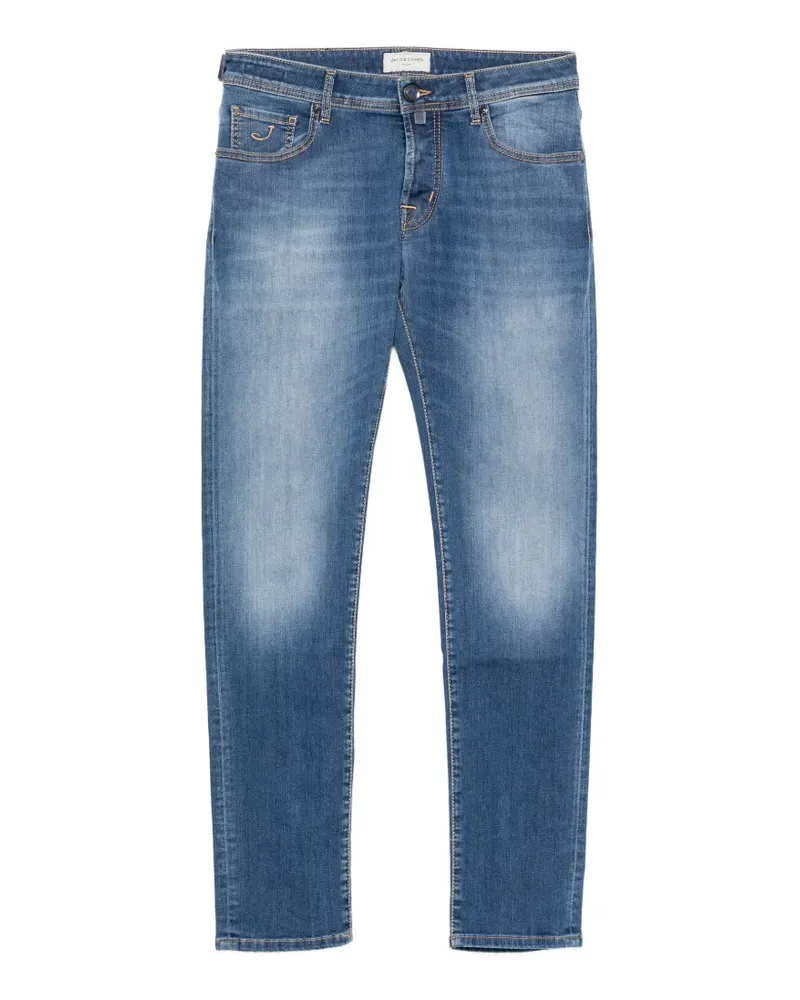 Jacob Cohën faded-effect logo-patch jeans - Blau Blau