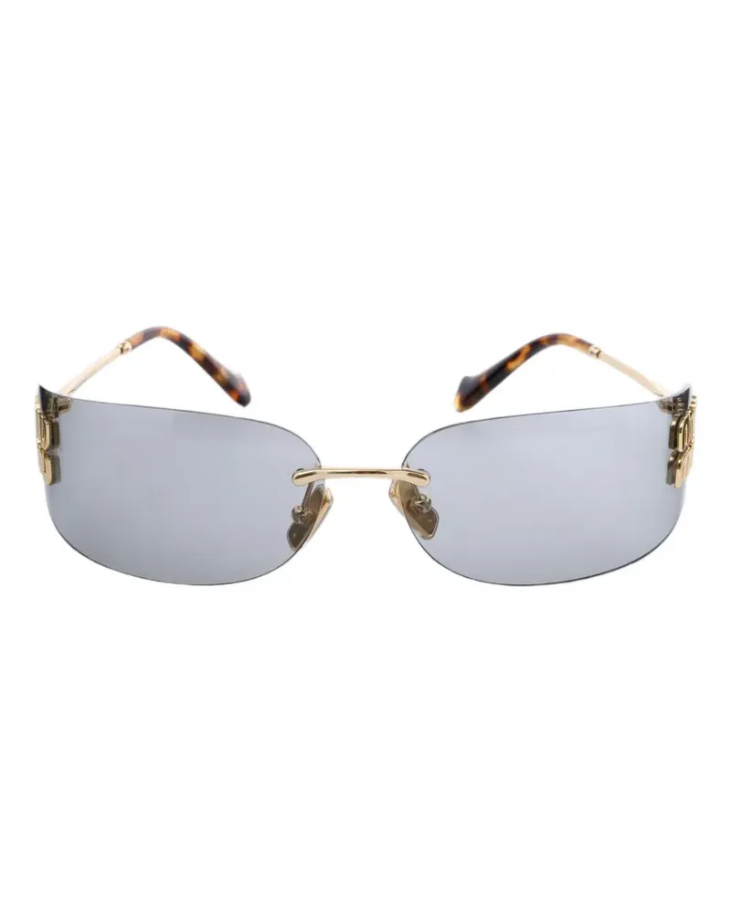 Miu Miu Sonnenbrille mit geometrischem Gestell - Gold Gold