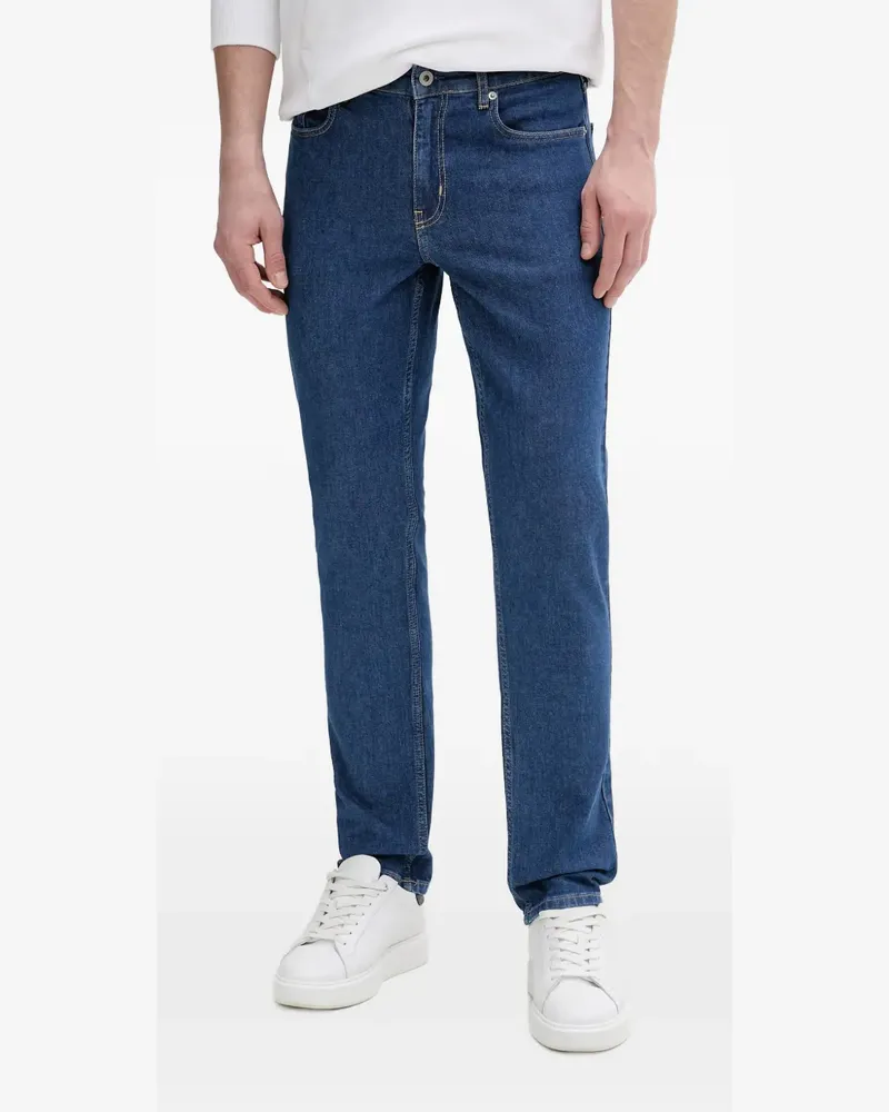 Karl Lagerfeld logo-patch straight-leg jeans - Blau Blau