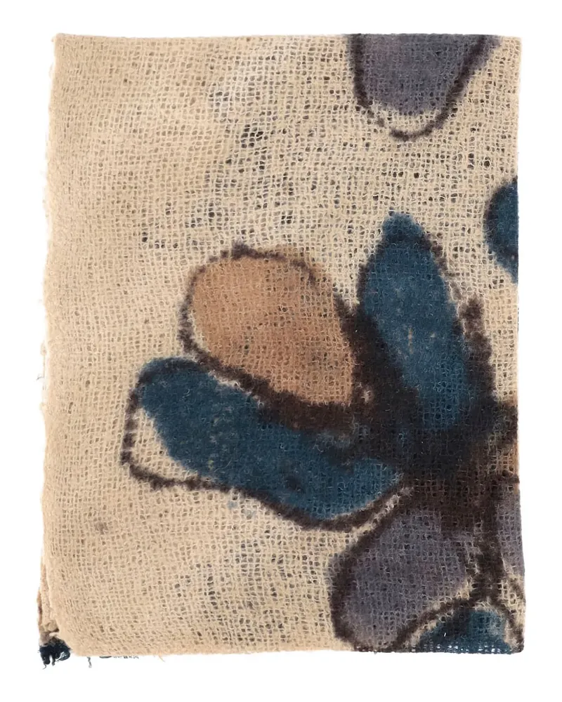 Faliero Sarti Schal mit Blumen-Print - Nude Nude