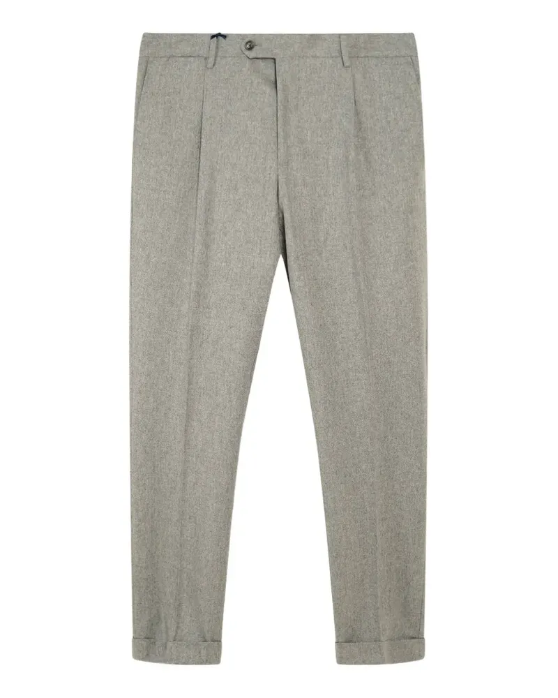 BARBA Naples pleated turn-up trousers - Grau Grau