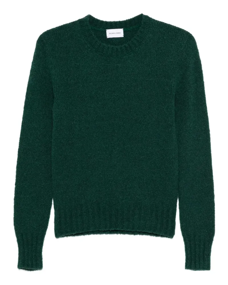 Scaglione Rundhals-Pullover mit Puffärmeln - Grün Grün