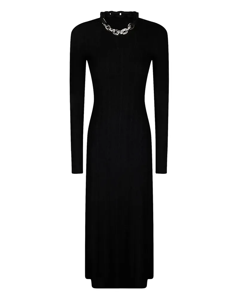 Paco Rabanne Woll-Kaschmir-Kleid mit Kettendetail - Schwarz Schwarz