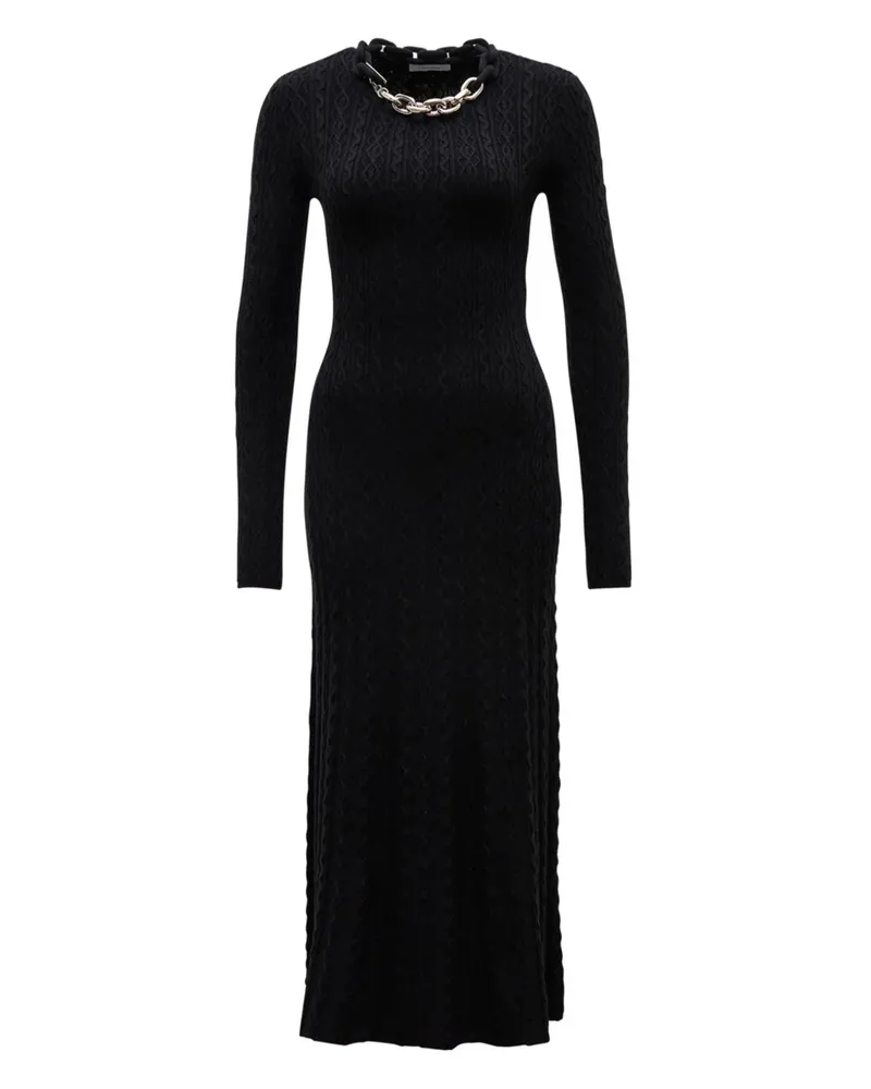 Paco Rabanne Woll-Kaschmir-Kleid mit Kettendetail - Schwarz Schwarz