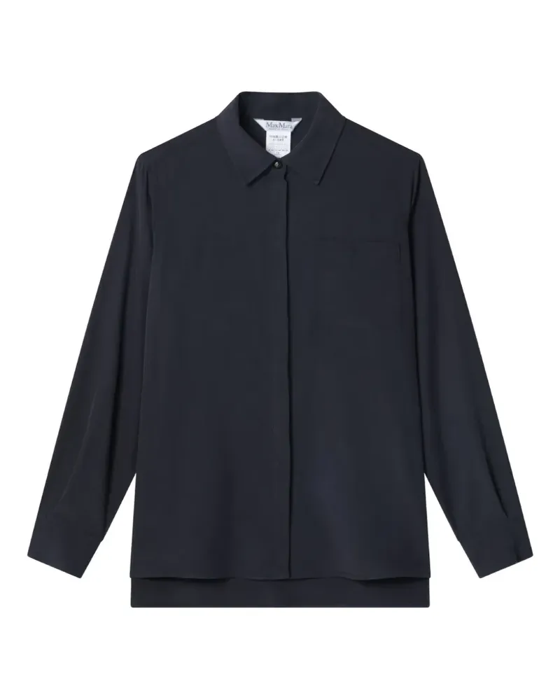 Max Mara patch-pocket long-sleeve shirt - Blau Blau