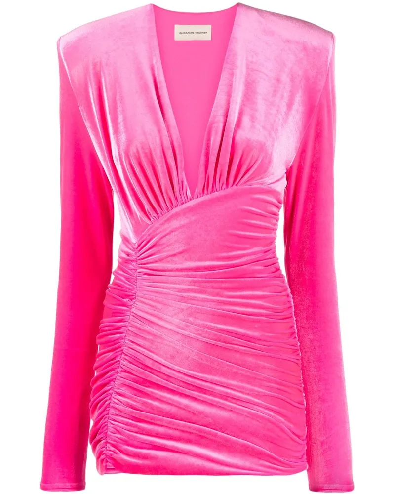 Alexandre Vauthier Midikleid mit Glanz Rosa