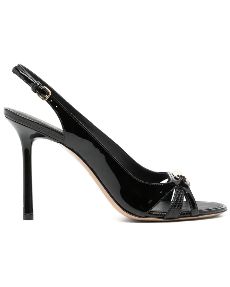 Ferragamo Sandalen aus Leder 100mm - Schwarz Schwarz