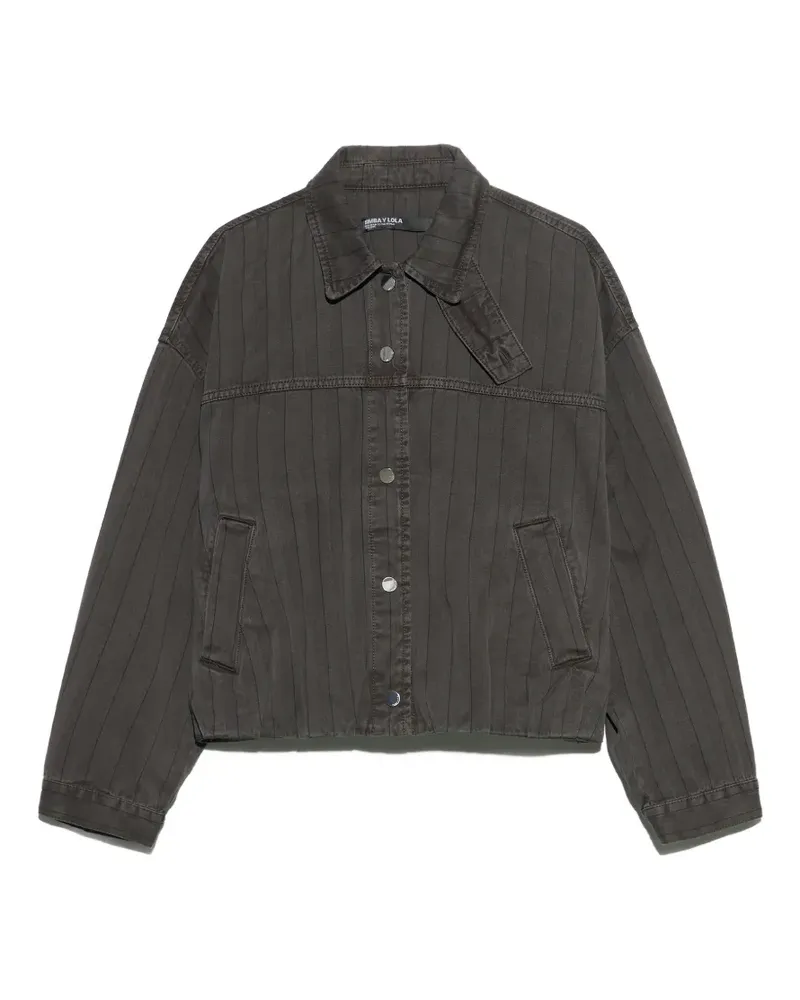BIMBA Y LOLA Ausgeblichene Jeansjacke mit Streifen - Braun Braun