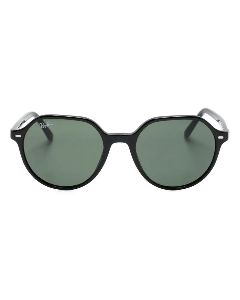 Ray Ban Thalia Sonnenbrille mit rundem Gestell - Schwarz Schwarz