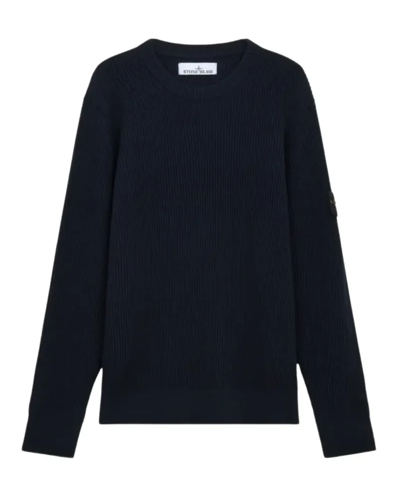 Stone Island 5100053 full rib rws wool jumper - Blau Blau