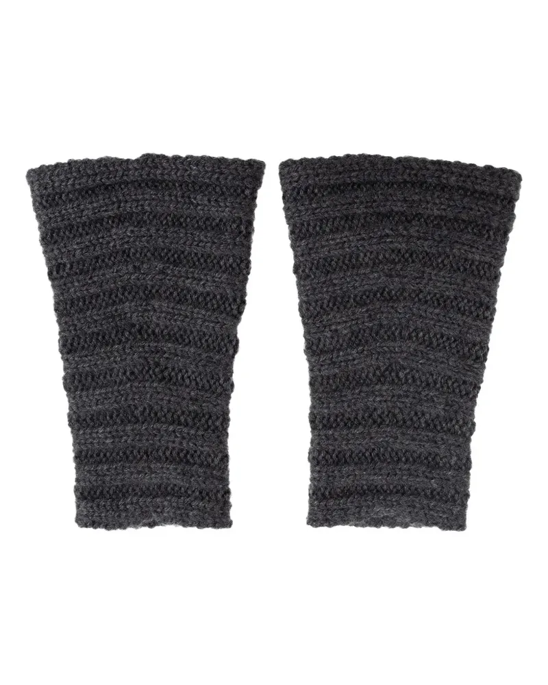 Lisa Yang ribbed gloves - Grau Grau