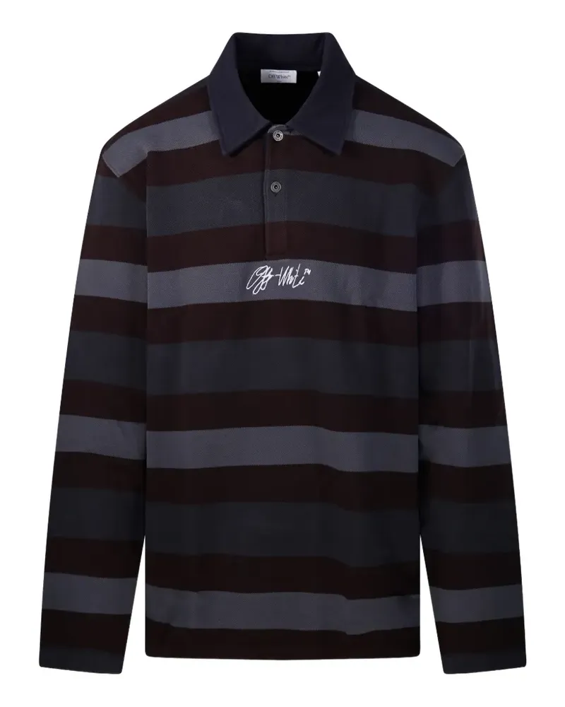 OFF-WHITE striped logo-embroidered sweater - Schwarz Schwarz