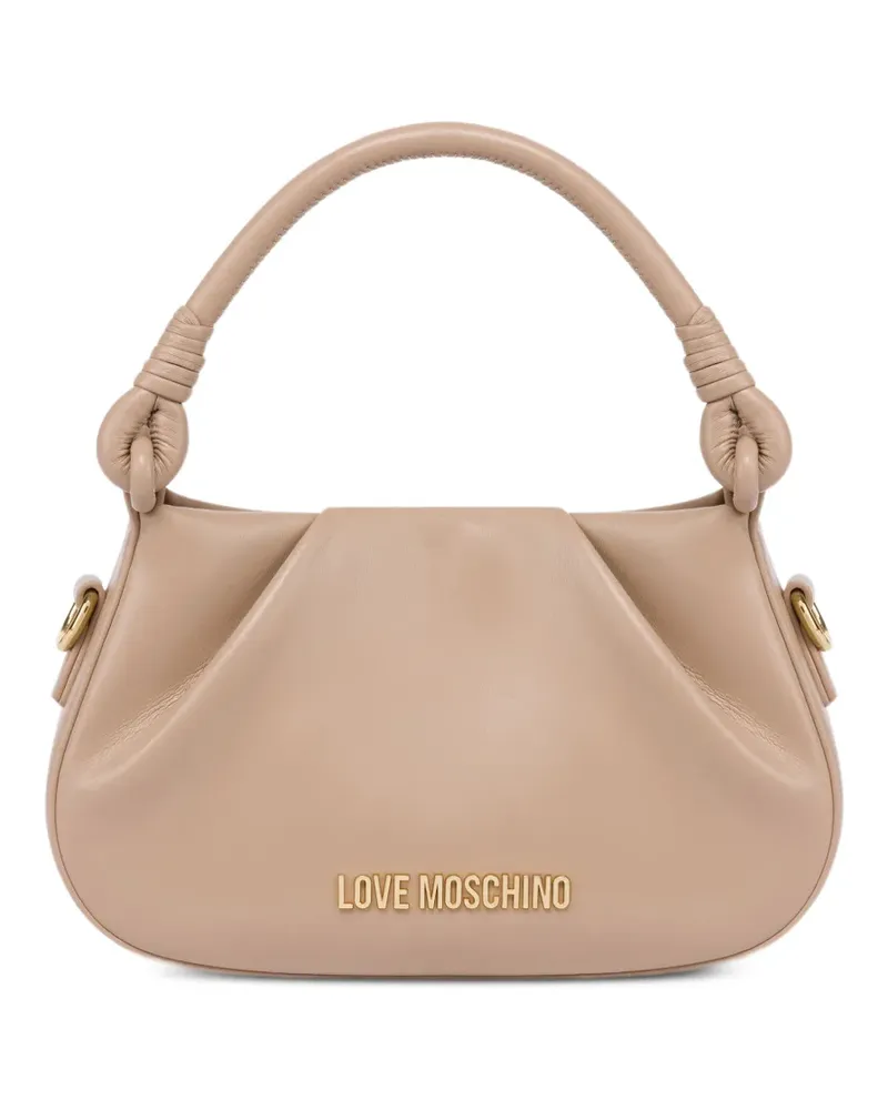 Moschino Schultertasche mit Logo-Schild - Nude Nude