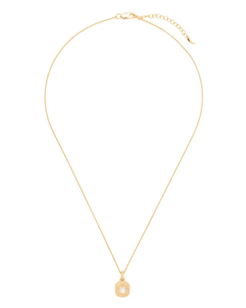 Missoma engraved square mini pendant necklace - Gold Gold