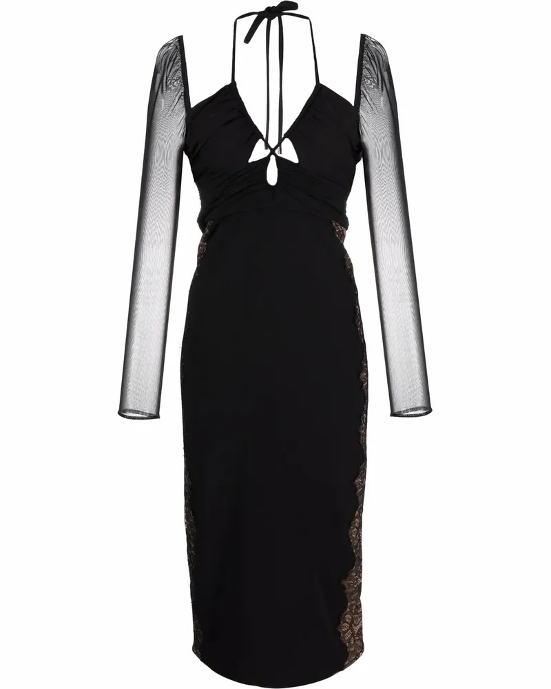 Self-Portrait Kleid mit Cut-Outs - Schwarz Schwarz