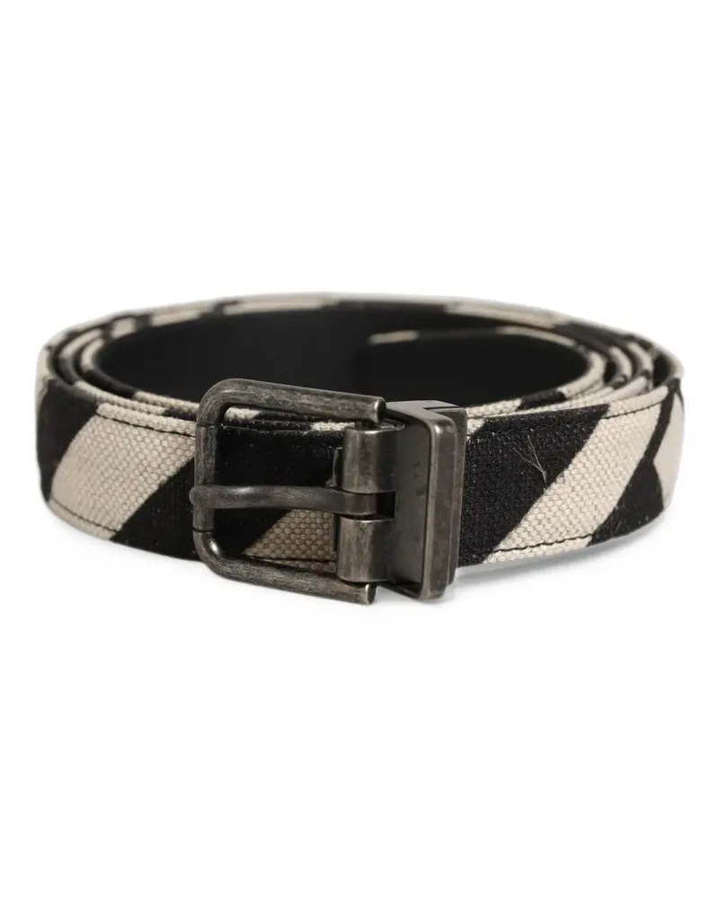 Dolce & Gabbana Gürtel mit diagonalen Streifen - Schwarz Schwarz