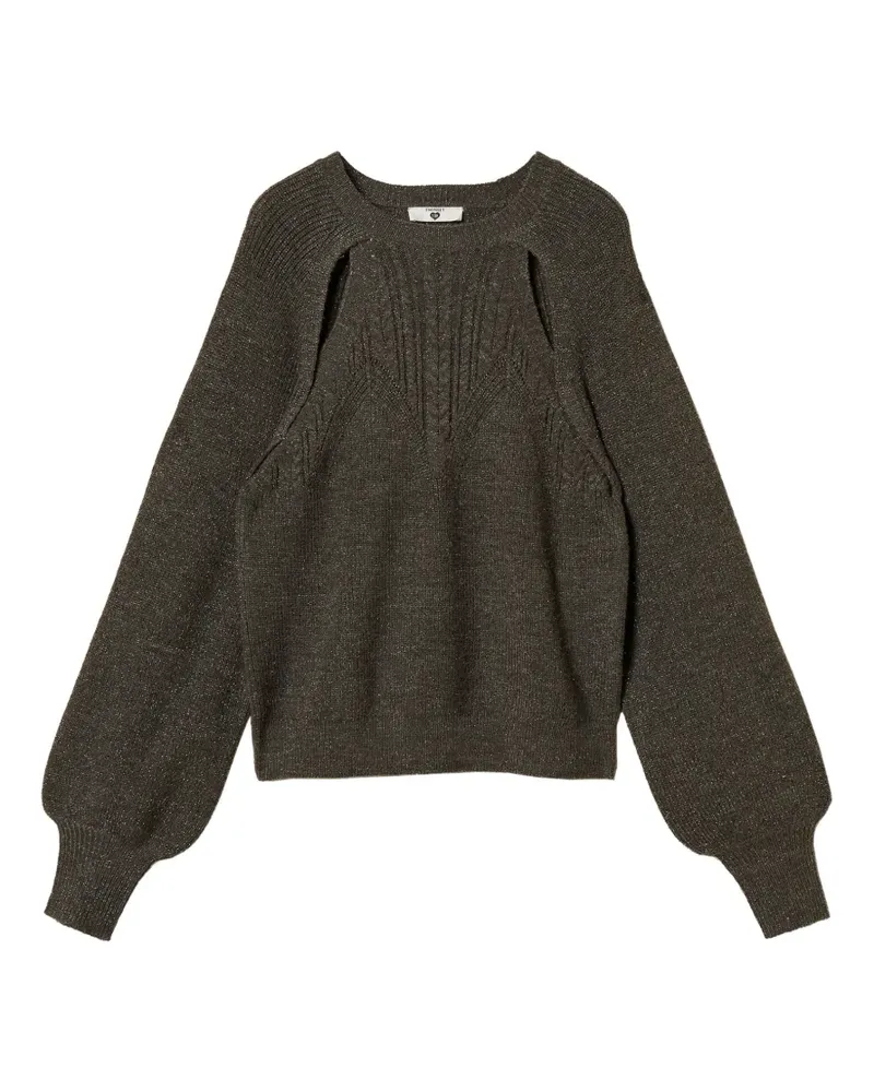 Twin-Set cable-knit jumper with cut-outs - Grau Grau