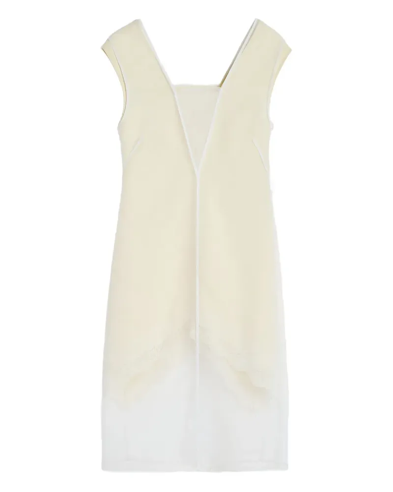 Jil Sander Midikleid mit V-Ausschnitt - Weiß Weiß
