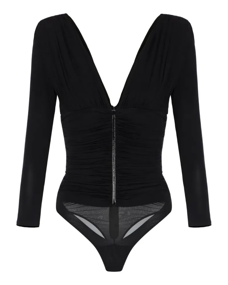 Elisabetta Franchi Body aus leichtem Krepp-Jersey - Schwarz Schwarz