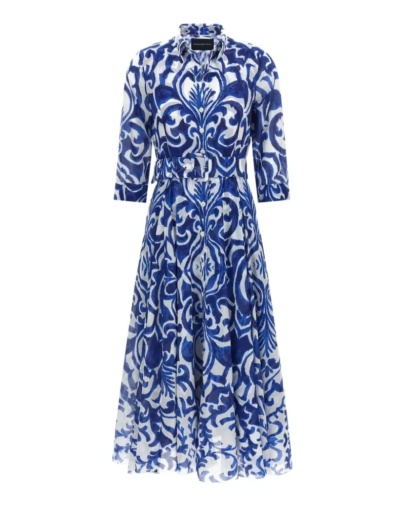 Samantha Sung Aster tile-print dress - Blau Blau