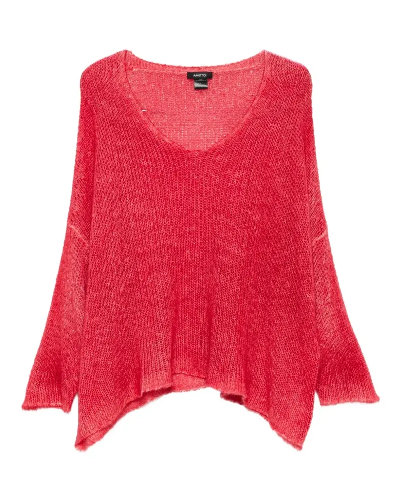 Avant Toi Pullover mit V-Ausschnitt - Rot Rot