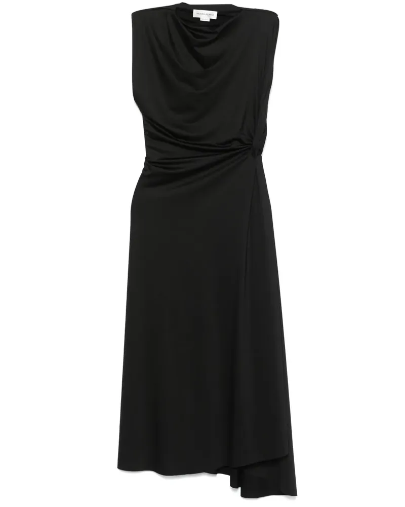 Victoria Beckham Asymmetrisches Midikleid - Schwarz Schwarz